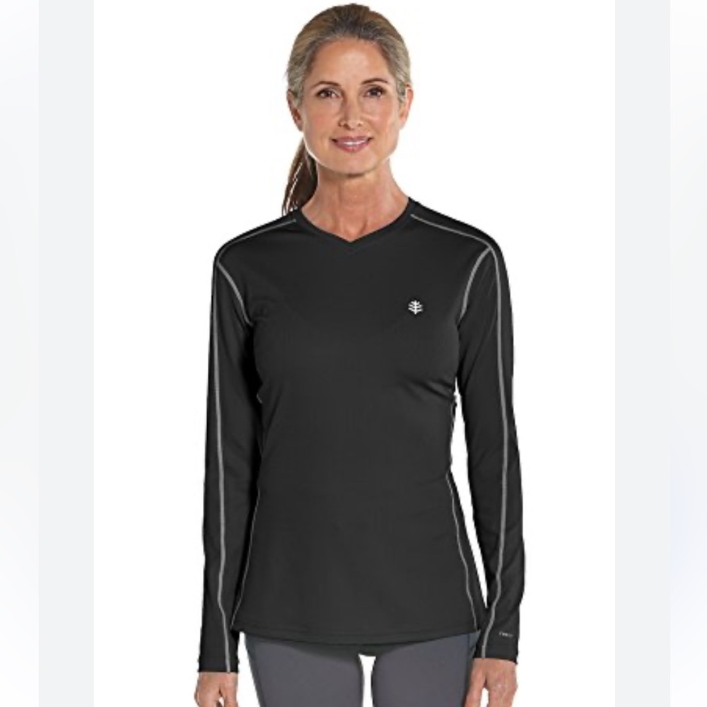 Coolibar Long Sleeve Top XL Sun Protection Black UPF 50 EUC